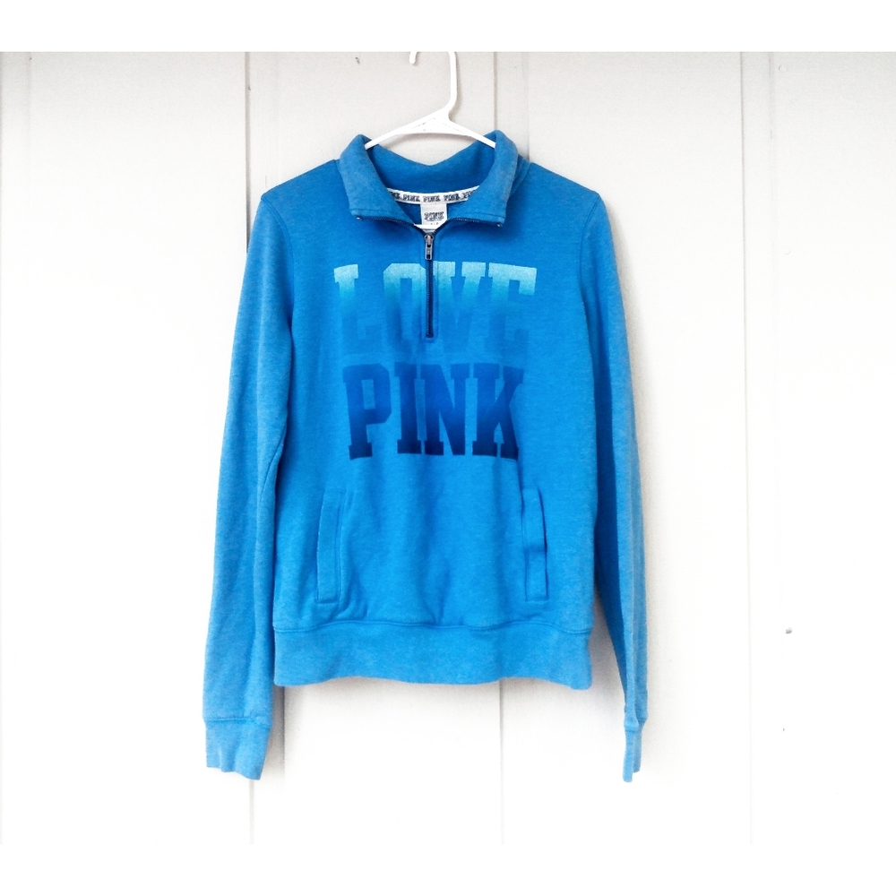 PINK by VS quarter zip pullover sweatshirt blue sm